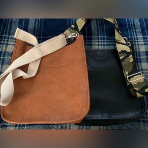 SALE-2 -Tan and Black Tote Bags